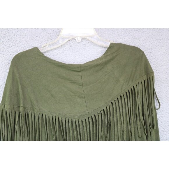 Entro Fringed Soft Dress-Size Small-3/4 Sleeves-Western-Boho - Picture 7 of 7